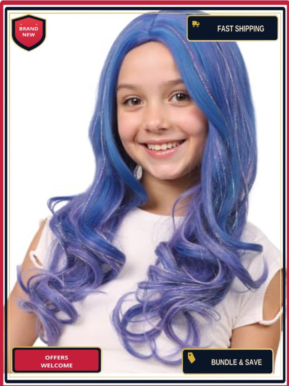 Long Curly Synthetic Cosplay Wig Heat Resistant Halloween Costume